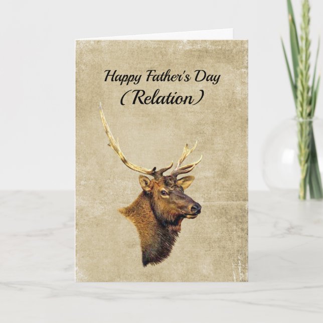Tarjeta Bull Elk photo (head and shoulders) Father's Day (Anverso)