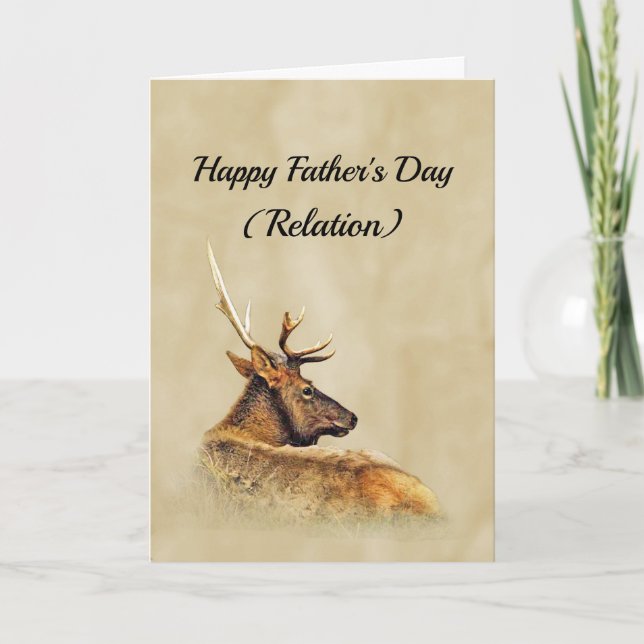 Tarjeta Bull Elk photo Reclining in Grassy Field (Anverso)