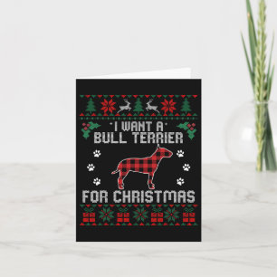 Tarjeta Bull Terrier Dog Lover Xmas Regalos Perro Fea Navi