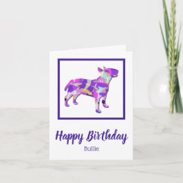 Tarjeta Bull Terrier English Dog Silhouette PPY&B Cumpleañ