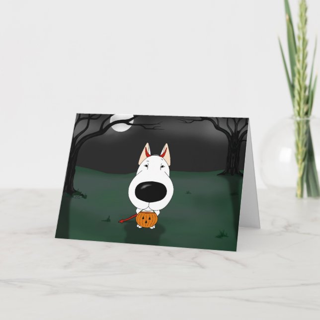 Tarjeta Bull Terrier Halloween (Anverso)