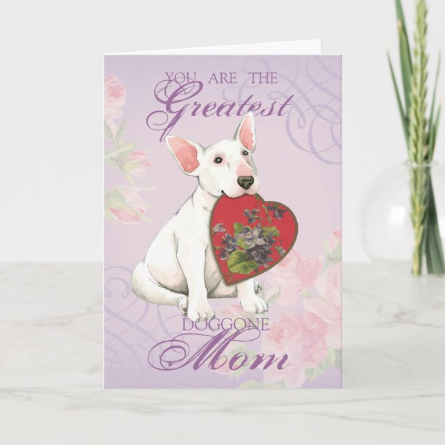 Tarjeta Bull Terrier Heart Mom (Anverso)