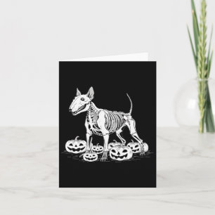Tarjeta Bull Terrier Skeleton Birthday Halloween Halloween