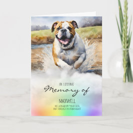Tarjeta Bulldog acuarela mascota pérdida de simpatía del p
