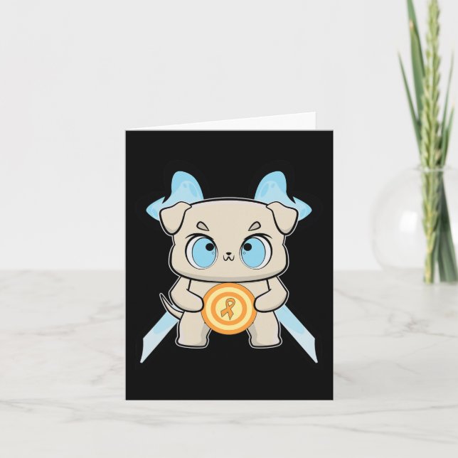 Tarjeta Bulldog Anime Pup Leukemia Conciencia (Anverso)