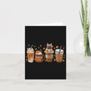 Tarjeta Bulldog Con Calabaza Spice Latte Cae Autum