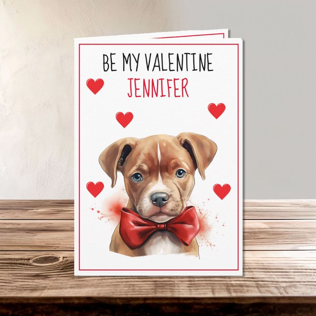 Tarjeta Bulldog De Pit Marrón Me Gusta Valentine (Subido por el creador)