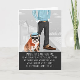 Tarjeta Bulldog del Día del Padre Perro gracioso