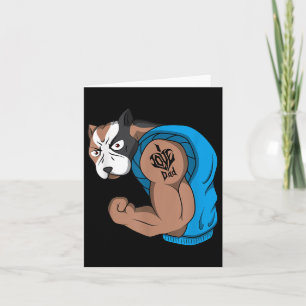Tarjeta Bulldog divertidísimo Muscular Pit Amo A Papá Tatt