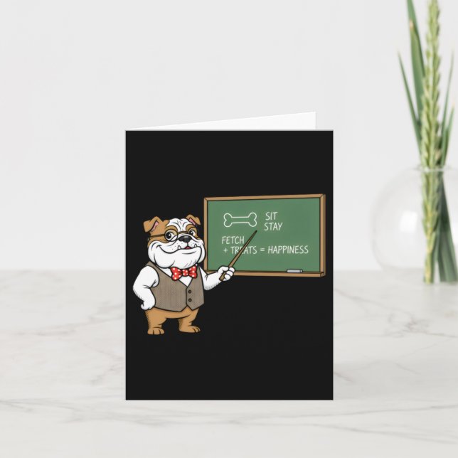 Tarjeta Bulldog Divertido Está Enseñando (Anverso)