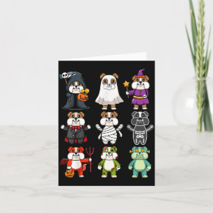 Tarjeta Bulldog Espeluznante Boo-Jee Terror Calabaza Bulld