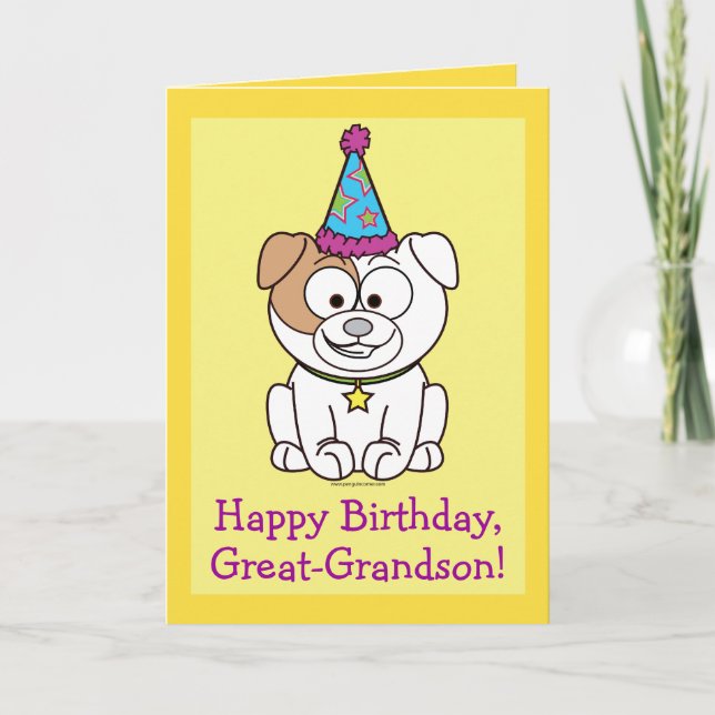 Tarjeta Bulldog Feliz Cumpleaños: Gran Abuelo (Anverso)