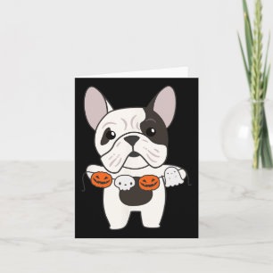Tarjeta Bulldog Feliz Halloween Calabaza Perros Halloween