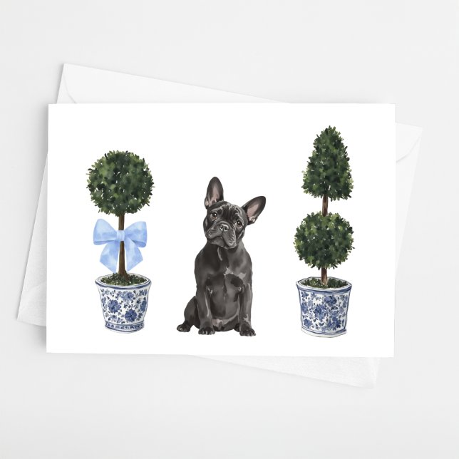 Tarjeta Bulldog francés acuarela Perro de cachorro (Subido por el creador)