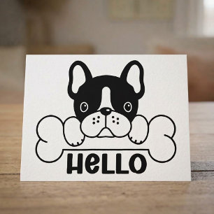 Tarjeta Bulldog Francés Adorable Hola Frenchie Cachorro Am