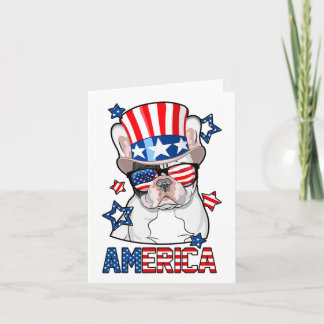 Tarjeta Bulldog Francés América 4 de julio hombres mujeres