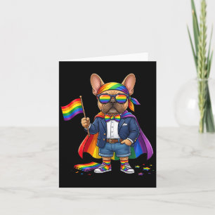 Tarjeta Bulldog Francés Arcoíris Lgbt Orgullo Lesbiana Gay