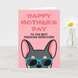 Tarjeta Bulldog Francés Azul Tan del Día de la Madre Frenc