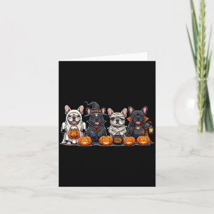 Tarjeta Bulldog Francés Bruja Fantasma Calabazas Halloween
