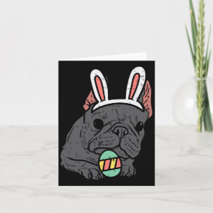 Tarjeta Bulldog Francés Bunny Cute Frenchie Perro Hombres 