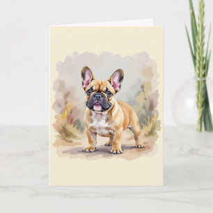 Tarjeta Bulldog Francés Canela Marrón Claro Hermoso Perro 