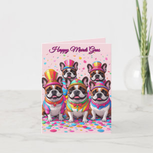 Tarjeta Bulldog Francés Carnaval French Bulldog