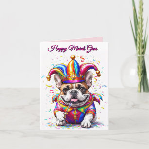 Tarjeta Bulldog francés carnaval French Bulldog