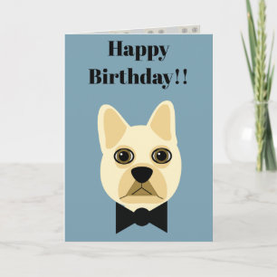 Tarjeta Bulldog francés con bowtie