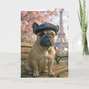 Tarjeta Bulldog Francés Cumpleaños En París