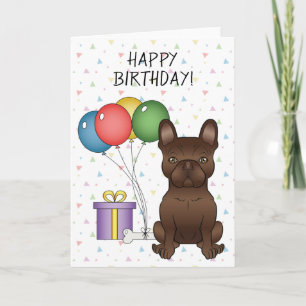 Tarjeta Bulldog Francés de Chocolate Perro Lindo Cumpleaño