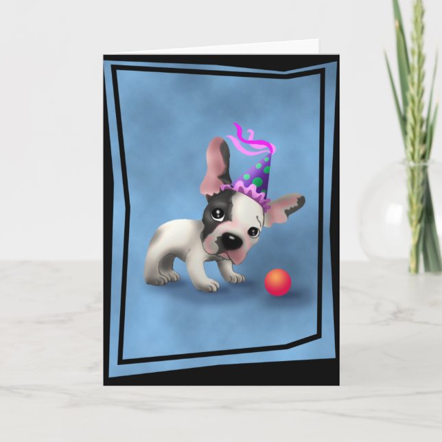 Tarjeta Bulldog francés de cumpleaños (Anverso)