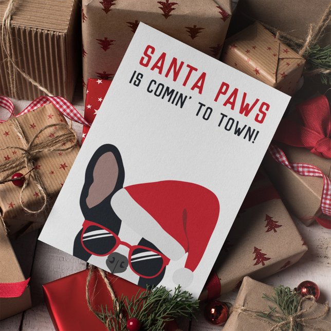 Tarjeta Bulldog francés de Navidades de Santa Paws (Subido por el creador)