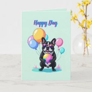 Tarjeta Bulldog Francés Día Feliz Bulldog Francés