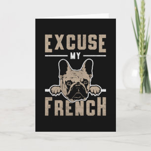 Tarjeta Bulldog francés disculpa a mi perro francés vintag
