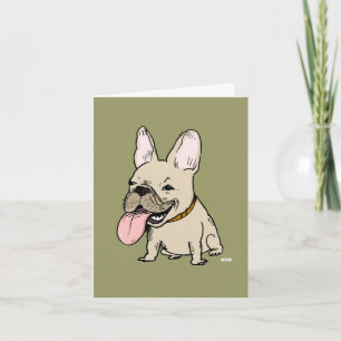 Tarjeta Bulldog Francés Divertido con Lengua Enorme Fuera
