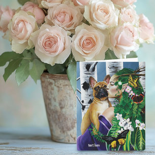 Tarjeta Bulldog francés Dryad Fantasy