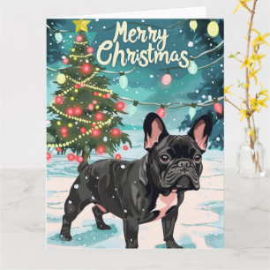 Tarjeta Bulldog francés Feliz Navidad