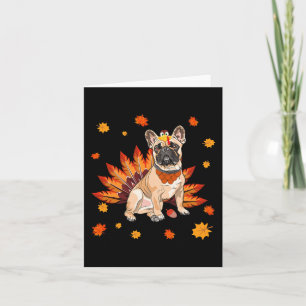 Tarjeta Bulldog Francés Frenchie Perro Hoja de Arce Día de