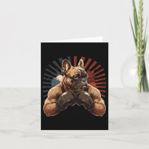 Tarjeta Bulldog francés Kickboxing Martial Art Boxing Perr