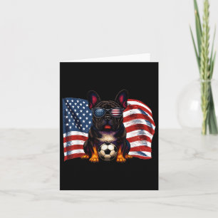Tarjeta Bulldog francés lindo bandera de Estados Unidos hu