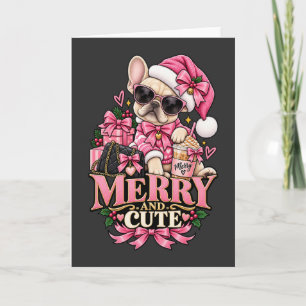 Tarjeta Bulldog Francés Merry y Lindo Bouje de Navidad Ros