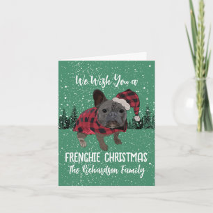 Tarjeta Bulldog Francés Navidad Perro Personalizado French