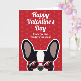 Tarjeta Bulldog Francés Negro y Blanco Día de San Valentín