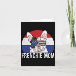 Tarjeta Bulldog francés patriótico Bandera estadounidense