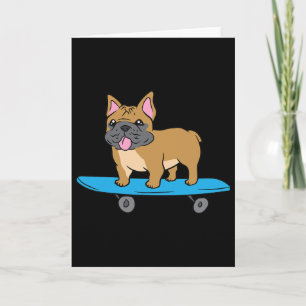 Tarjeta Bulldog Francés Perro Skateboarding Skater Bulldog