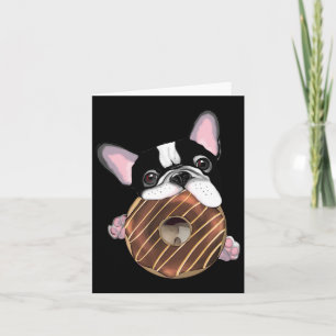 Tarjeta Bulldog Francés Y Donut De Chocolate