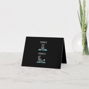 Tarjeta Bulldog francés Yoga Inhale Exhale Gracioso Regalo