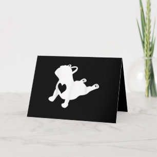 Tarjeta Bulldog francés Yoga Love Heart Frenchie