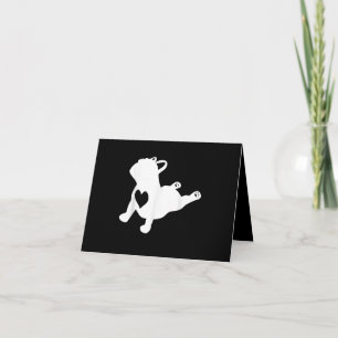 Tarjeta Bulldog francés Yoga Pose Love Heart Gift