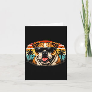 Tarjeta Bulldog genial atardecer retro vibraciones de vera